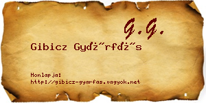 Gibicz Gyárfás névjegykártya